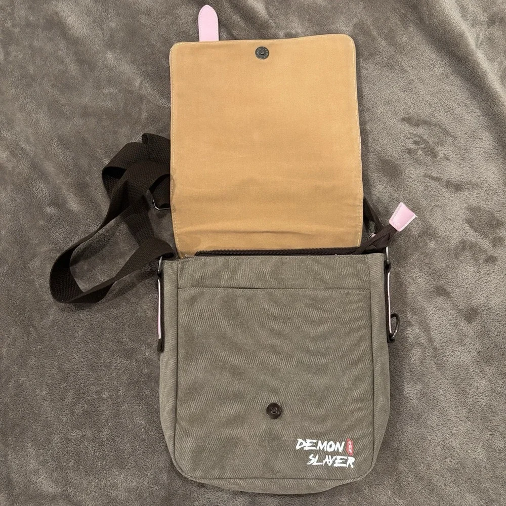 Demon Slayer Kimetsu no Yaiba Long Strap canvas Shoulder Messenger Bag Satchel